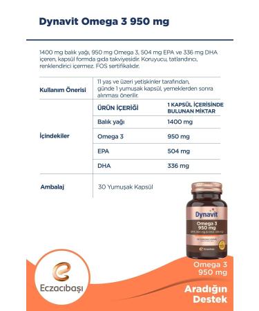 Dynavit Omega3 950 Mg 30 Lumps Capsule - Buy Online on GoSupps.com