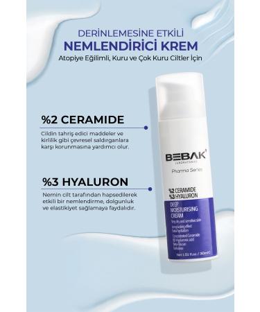 Bebak Pharma Intensive Moisturizing Cream for Dry and Atopic Skin eramide %3 Hyaluron 30ml - Buy Online on GoSupps.com