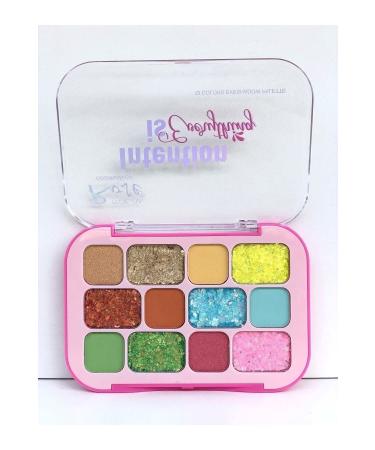 Roesia Rose Cosmetics Glitter Eyeshadow Rose Intention 12-pack Glitter Eyeshadow Palette - Buy Online on GoSupps.com