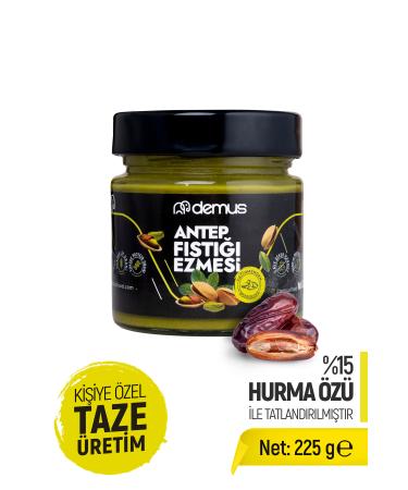 DEMUS FOOD Personalized Natural Production - Demus Sweetened (WITH DATE EXTRACT) Pistachio Paste 225gr