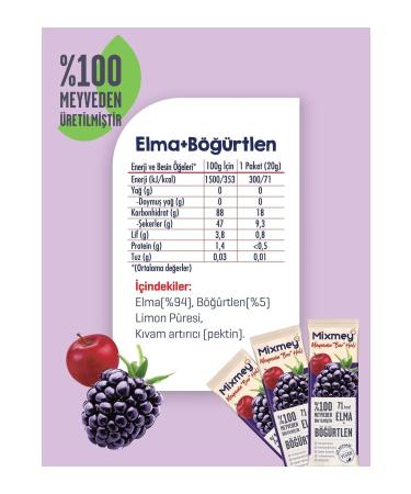 Mixmey Blackberry Fruit Bar | Healthy Bar with Natural Blackberry Flavor - 20gr X 24 Pieces - Buy Online on GoSupps.com