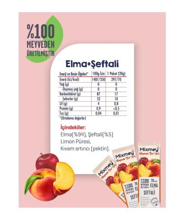 Mixmey Peach Fruit Bar | Energy Bar with Natural Peach Flavors - 20gr X 24 Pieces - Buy Online on GoSupps.com