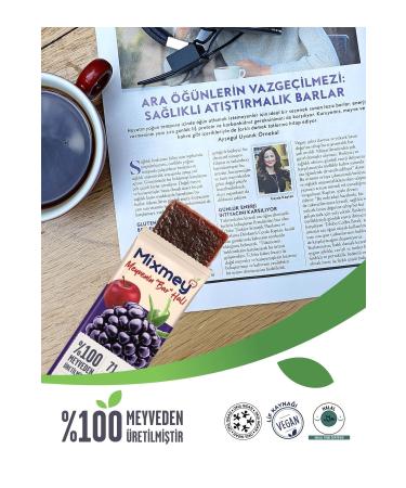 Mixmey Blackberry Fruit Bar | Healthy Bar with Natural Blackberry Flavor - 20gr X 24 Pieces - Buy Online on GoSupps.com