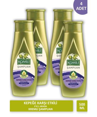 Komili Shampoo Olive Oil Anti-Dandruff Effective 2 IN 1 500 ml X 4 PCS