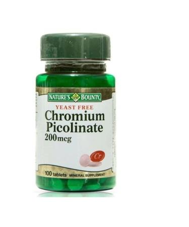Nature's Bounty Chromium Picolinate 200 Mcg 100 Tablets