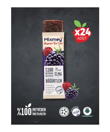 Mixmey Blackberry Fruit Bar | Healthy Bar with Natural Blackberry Flavor - 20gr X 24 Pieces
