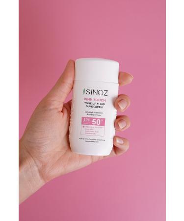 Sinoz Spf50 Pink Touch Brightening Liquid Face Sun Cream New Generation Sun Filters Hybrid Formula 50ml - Buy Online on GoSupps.com