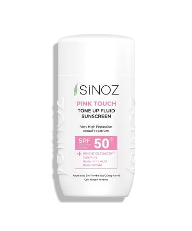 Sinoz Spf50 Pink Touch Brightening Liquid Face Sun Cream New Generation Sun Filters Hybrid Formula 50ml - Buy Online on GoSupps.com