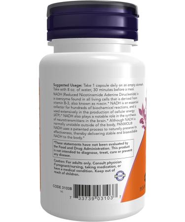 Now NADH 10 mg 60 Capsules - Buy Online on GoSupps.com
