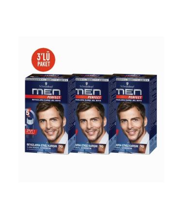 Schwarzkopf Men Perfect 70 Dark Brown Hair Dye 3 Pieces