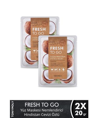 TONYMOLY Face Mask Fresh To Go Moisturizing Coconut Skin Care X2 Pieces