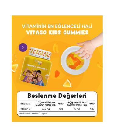 Vitago Kids Gummies 60 Chewable Gummy Gels with Vitamin C - Buy Online on GoSupps.com