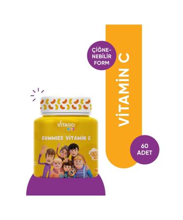 Vitago Kids Gummies 60 Chewable Gummy Gels with Vitamin C