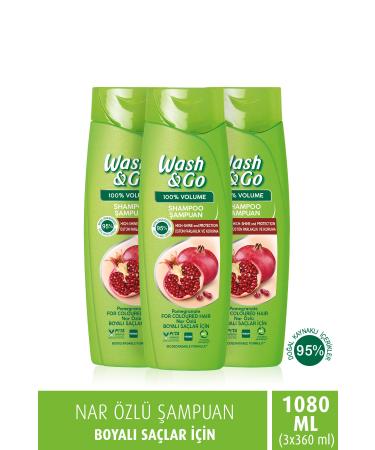 WASH&GO Pomegranate Essence Shampoo 360 ml x3 Pieces