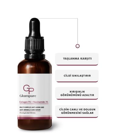 Glampure MULTI COMPLEX ANTI-AGING AND ANTI-WRINKLE COLLEGEN 5% + NIACINAMIDE 3% SERUM - Buy Online on GoSupps.com