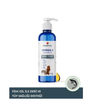 Benifital Fish Oil 200 ml Fish Oil with Omega-3 & 6 Content Supporting Fur Health for Cats and Dogs - Buy Online on GoSupps.com