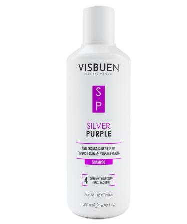 Visbuen Silver Purple Shampoo Anti-Orange and Anti-Reflection Yellow Platinum Gray White Blonde Hair - Buy Online on GoSupps.com