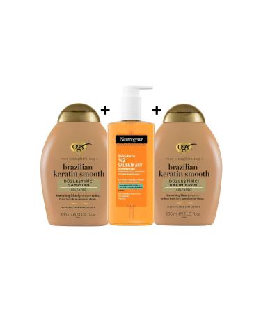 Neutrogena Anti-Acne Daily Facial Cleansing Gel 200 Ml + Ogx Keratin Smooth Sulfate-Free Shampoo - Buy Online on GoSupps.com