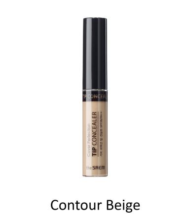 The Saem Long-Lasting Liquid Concealer Cover Perfection Tip Concealer - Contour Beige