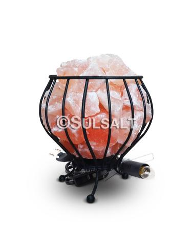 SULSALT Wrought Iron Basket Himalayan Salt Lamp | Pink Himalayan Rock Salt Lamp 3-3.5 Kg - Buy Online on GoSupps.com