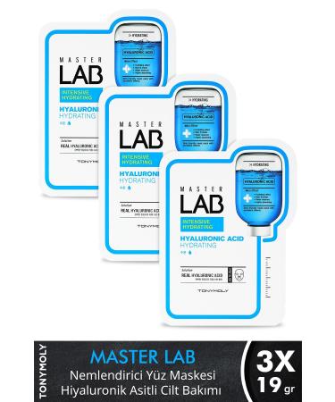 TONYMOLY Face Mask Master Lab Moisturizing Hyaluronic Acid Skin Care x3 Pieces
