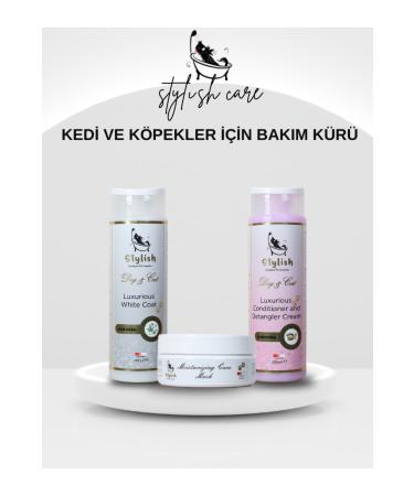 Stylish Exclusive Pet Cosmetics White Fur Cat and Dog Care Cure Set of 3