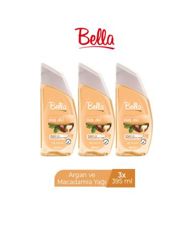 Bella SHOWER GEL ARGAN & MACADEMIA OIL 395 ML X 3 PIECES