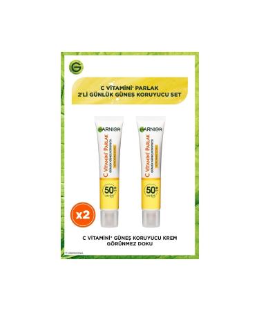 Garnier 2-Pack Garnier Vitamin C Bright Daily Sunscreen Fluid Face Cream SPF50+ 40ml