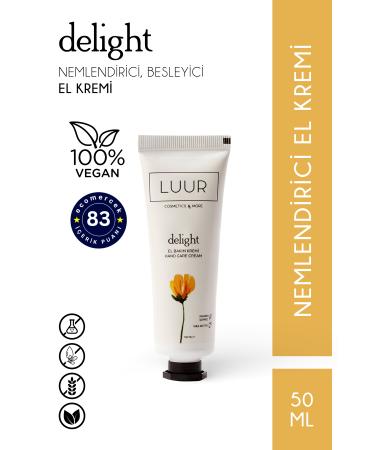 LUUR COSMETICS & MORE Delight Hand Care Cream Intensive Moisturizing Nourishing Regenerating Dry Skin Vitamin E 50 ml