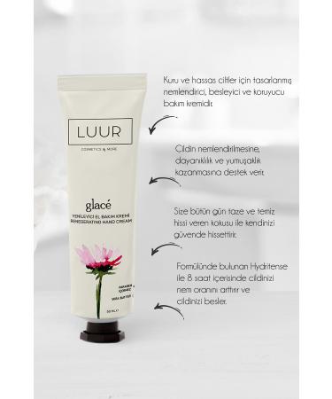LUUR COSMETICS & MORE Glac Hand Care Cream Intensive Moisturizing Nourishing Dry Skin Hyaluronic Acid Vitamin E 50 ml - Buy Online on GoSupps.com