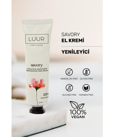 LUUR COSMETICS & MORE Savory Hand Care Cream Intensive Moisturizing Nourishing Regenerating Dry Skin Vitamin E 50 ml - Buy Online on GoSupps.com