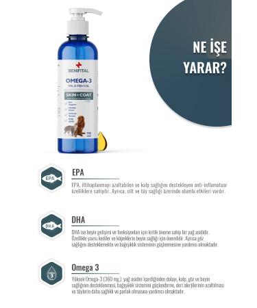Benifital Fish Oil 200 ml Fish Oil with Omega-3 & 6 Content Supporting Fur Health for Cats and Dogs - Buy Online on GoSupps.com