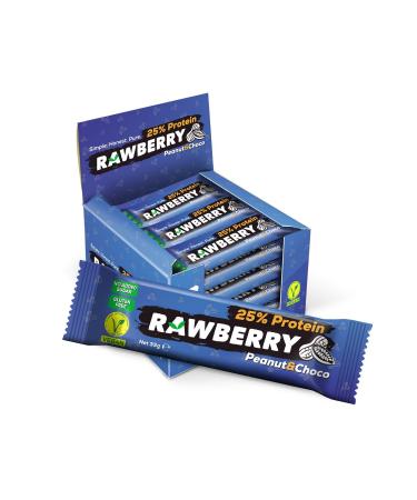 Rawberry High Protein (%) Bar 15 Pieces No Added Sugar Vegan Gluten Free Nut Bar