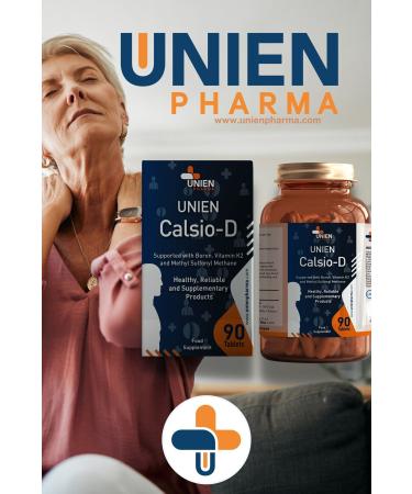 UNIEN Pharma Calsio-d 90 Tablets/Calcium Magnesium Zinc L-lysine Bromelain Vitamin Containing Supplementary Food