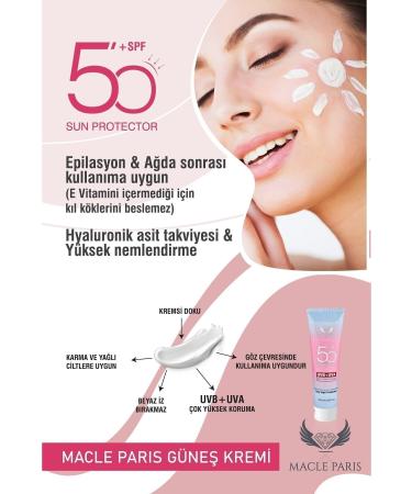 Macle Paris Sunscreen Multi-Protection High Protection 1% Hyaluronic Acid & 50 SPF Sunscreen 50 - Buy Online on GoSupps.com