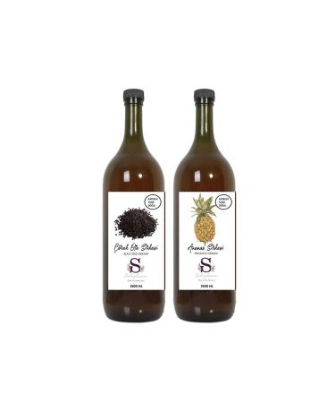 Suheylaana Natural Pineapple Vinegar 1500 Ml And Natural Black Cumin Vinegar 1500 Ml
