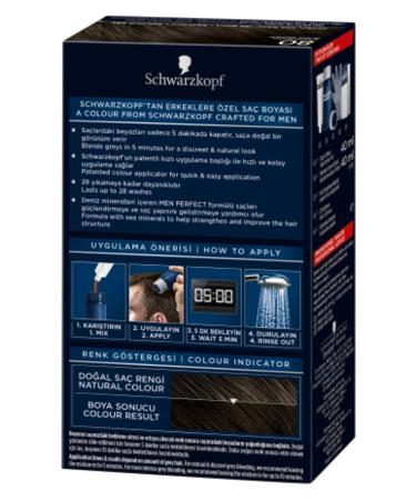 Schwarzkopf Men Perfect Anti-White Gel Hair Dye Brown Black 80 50 Ml - Buy Online on GoSupps.com