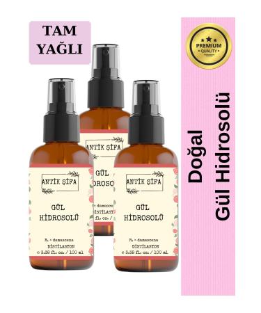 Ancient Healing Rose Water 300 ml - Pure Full Oil Rose Hydrosol Tonic (3 X 100 ML)