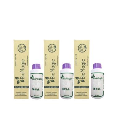 BioMagic Organic Ammonia-Free Hair Dye Honey Foam-99.07 Oxidant (3 PIECES)