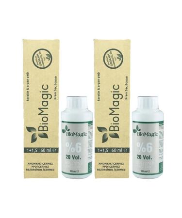 BioMagic Organic Ammonia-Free Hair Dye (Dark Brown-3.00)+Oxidant (2 Pieces)