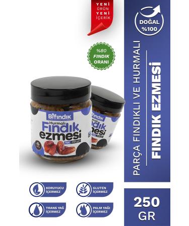 Bi Hazelnut Natural Date Breakfast Spreadable 1st Quality Hazelnut Paste 250g