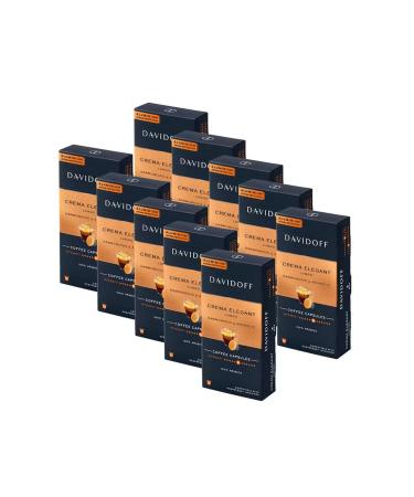 Davidoff Crema Elegant Lungo Harmonious & Aromatic Aluminium Capsule Coffee (100 Pieces) (Compatible with Nespresso)