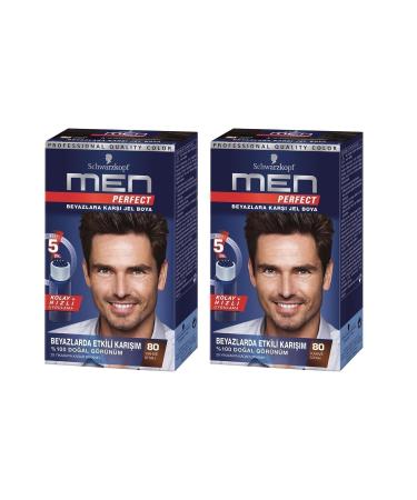 Schwarzkopf Perfect Men 80 Black Brown Hair Dye X 2 Pieces