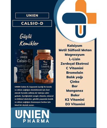 UNIEN Pharma Calsio-d 90 Tablets/Calcium Magnesium Zinc L-lysine Bromelain Vitamin Containing Supplementary Food - Buy Online on GoSupps.com