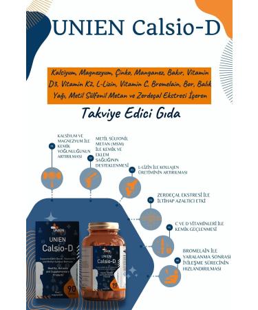 UNIEN Pharma Calsio-d 90 Tablets/Calcium Magnesium Zinc L-lysine Bromelain Vitamin Containing Supplementary Food - Buy Online on GoSupps.com