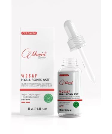 MARIA BEAUTY Skin Serum 2% Pure Hyaluronic Acid - Intense Plumping and Brightening Effective Skin Serum