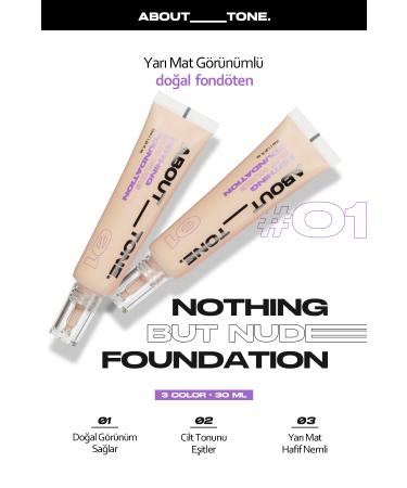 ABOUT TONE Natural Semi-Matte Look Foundation ABOUT TONE Nothing But Nude Foundation - Buy Online on GoSupps.com