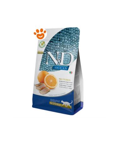 N & D Ocean Herring Orange Sterilized Cat Food 1.5 Kg
