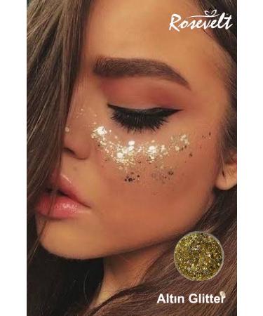 ROSEVELT Gel Form Makeup Glitter Glittery Face Makeup Gold - Buy Online on GoSupps.com