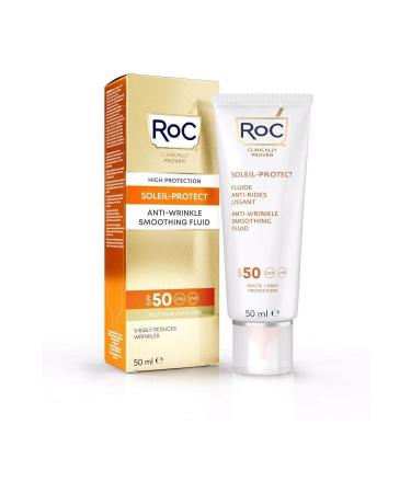 Roc Wrinkle Face Sun Cream Liquid Soleil Spf 50 Anti-Wrinkle Relaxing 50 Ml - Buy Online on GoSupps.com